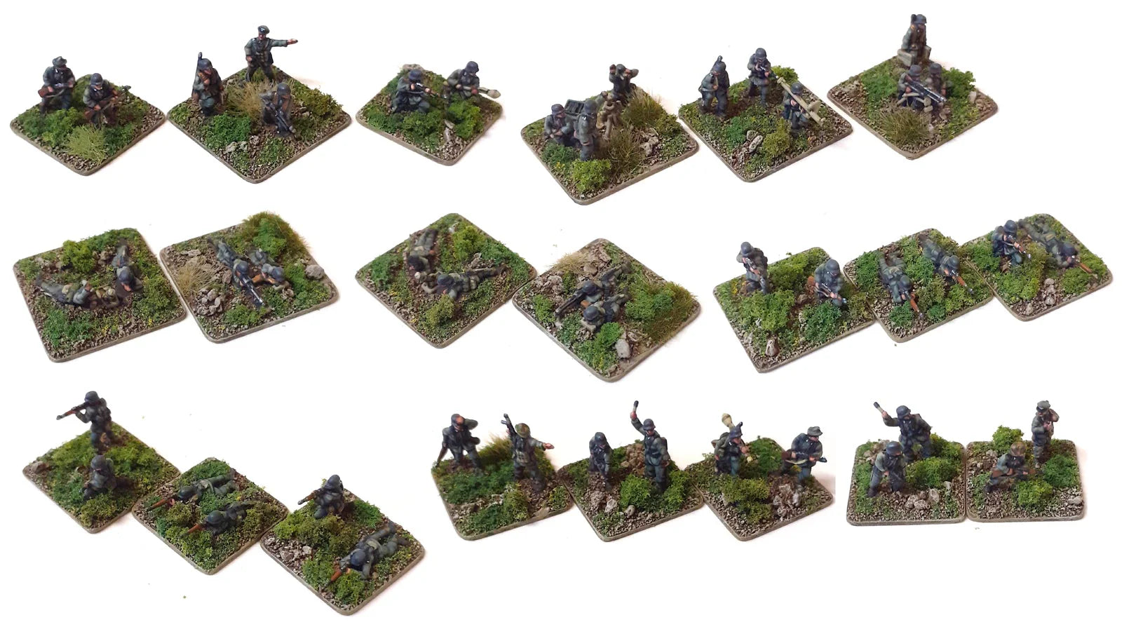 Assembled Bases Victrix Ltd German Infantry Late War 12mm Scale WWII Historical Miniatures