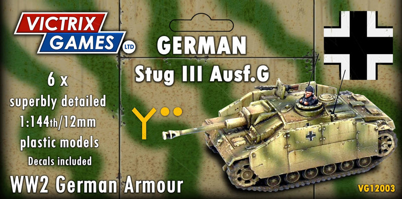 Sturmgeschütz III (StuG III) Ausf. G Assault Gun, 1:144 (12 mm) Scale Model Plastic Kit (Set of 6)