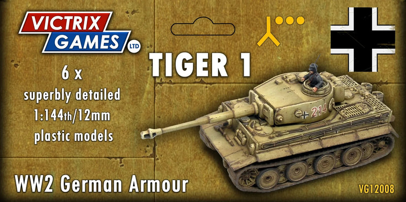 Tiger I Heavy Tank, 1:144 (12 mm) Scale Model Plastic Kit (Set of 6)