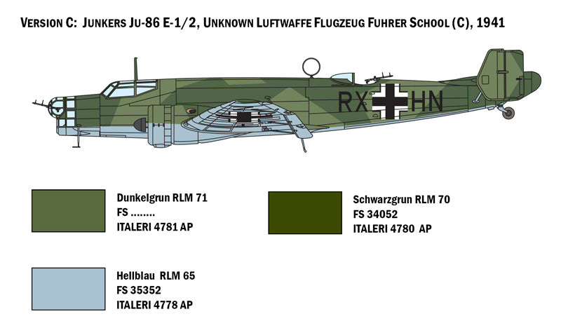 Junkers Ju-86E-1/E-2, 1/72 Scale Model Kit Version C