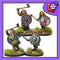 Shieldmaiden Warriors with Axes, 28 mm Scale Model Metal Figures