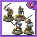Shieldmaiden Warriors with Swords 28 mm Scale Model Metal Figures