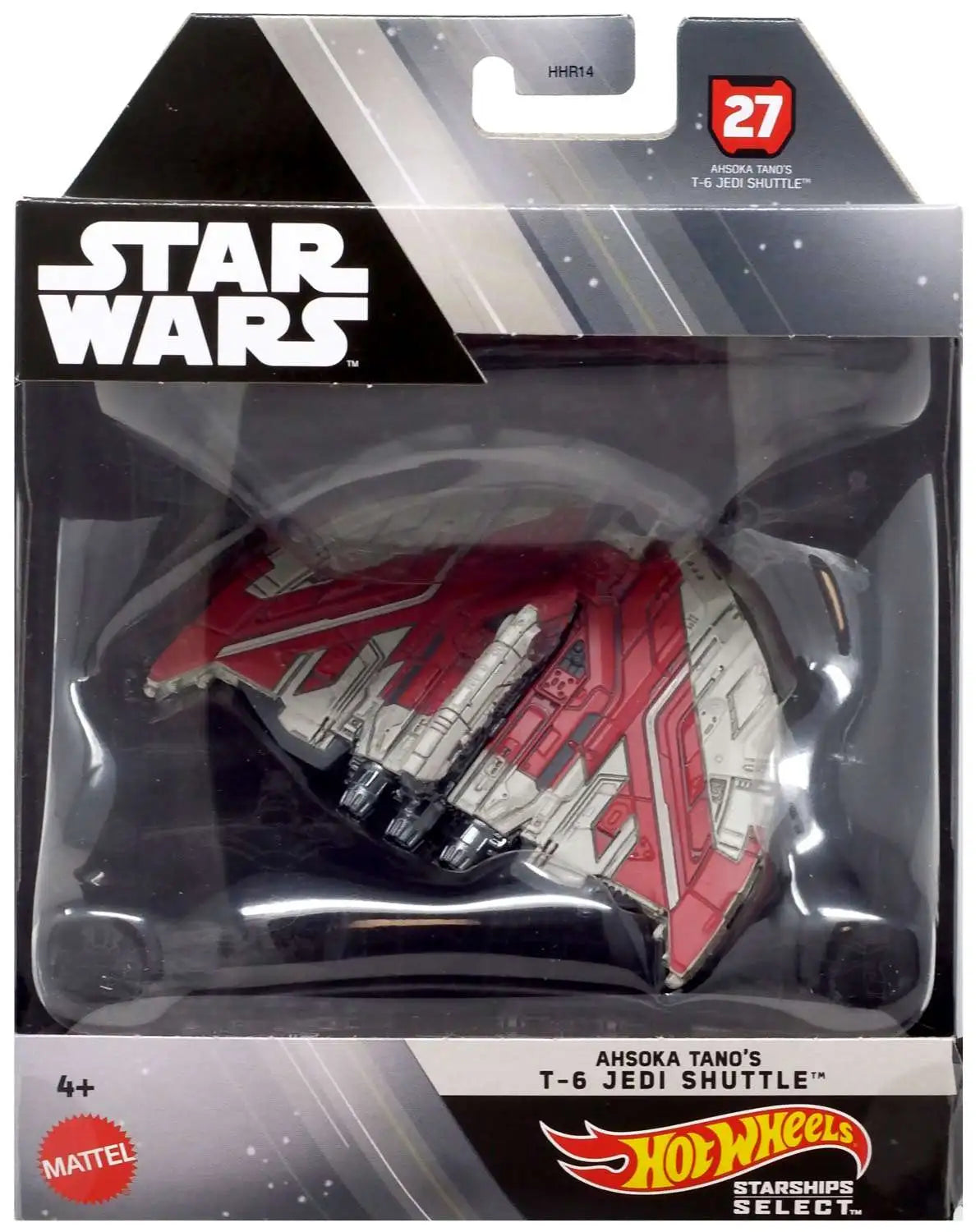 Hot Wheels Star Wars Ashoka Tano’s T-6 Jedi Shuttle 1/50 Scale Diecast Model Packaging