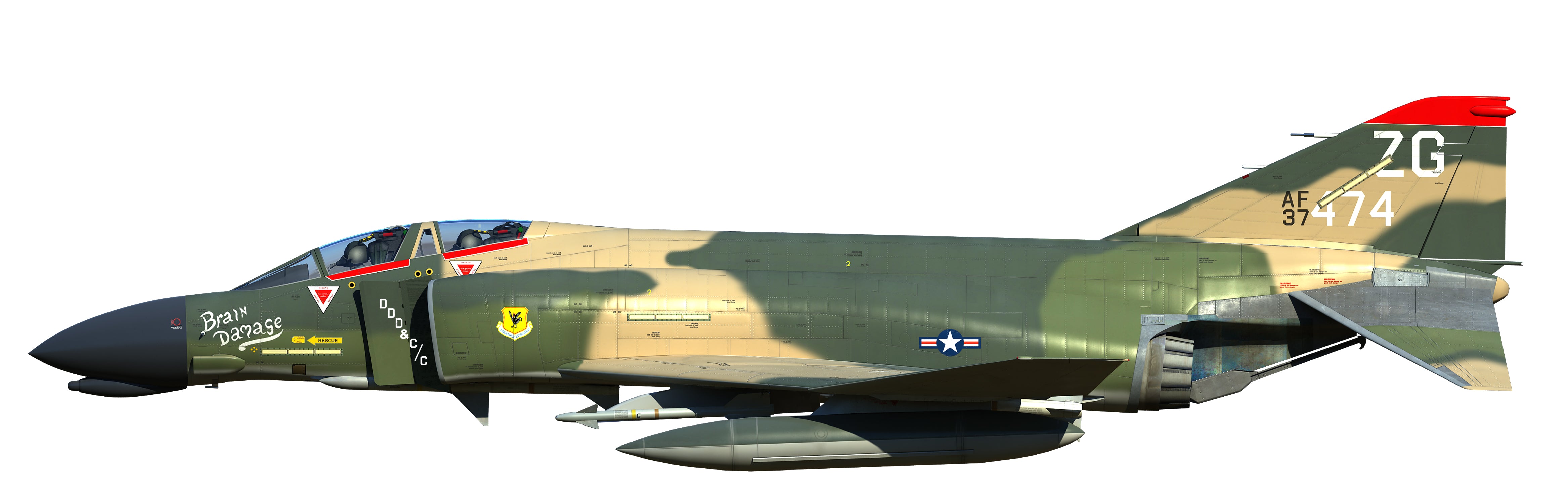 Air Force 1 1:144 scale EF-4C Wild Weasel IV "Brain Damage" Vietnam War diecast model Illustration Insperation