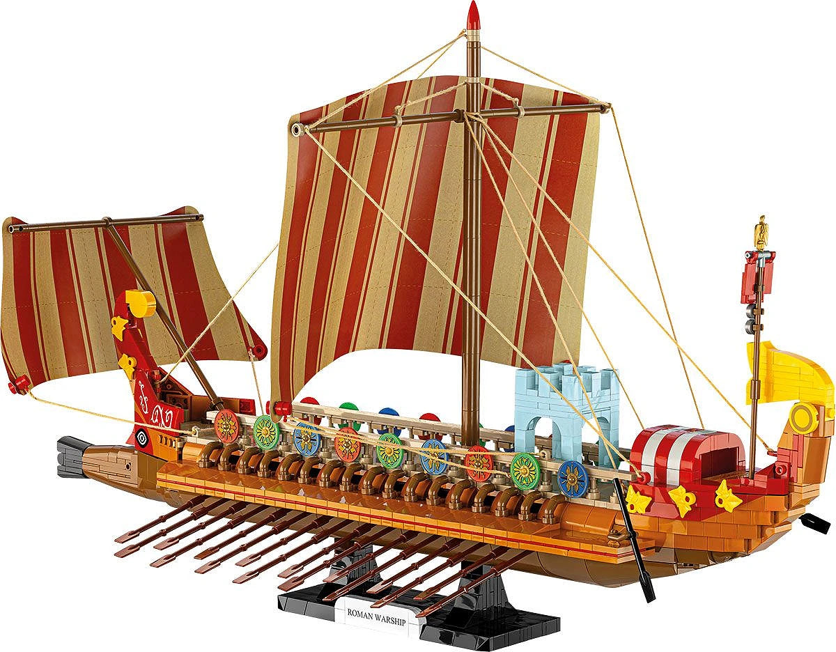 Cobi Roman Warship Port Aft View On Stand