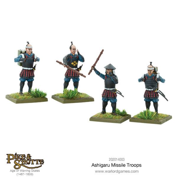 Custom Painted 28mm Feudal Japan Ashigaru Commander and Support Unit Miniatures