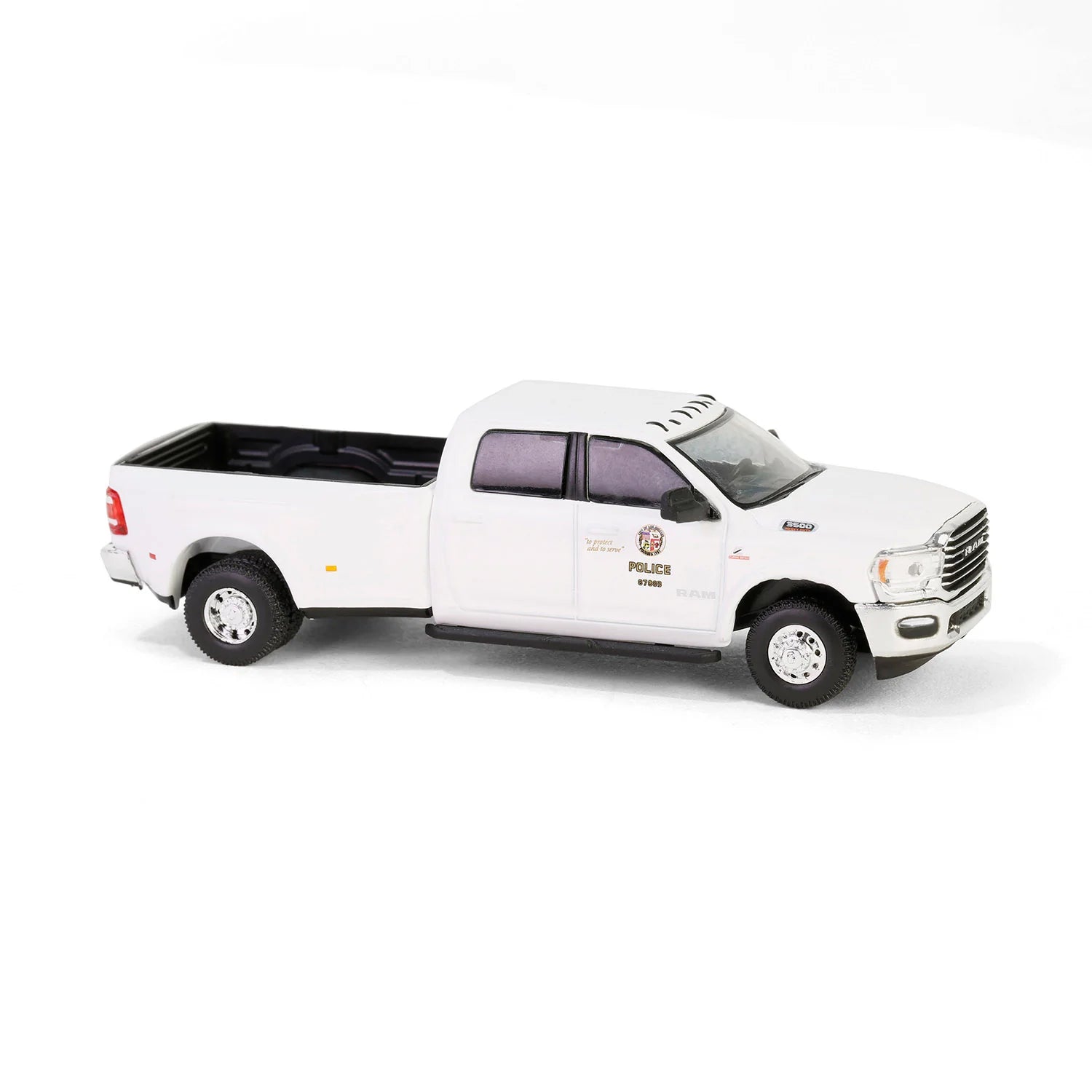 2023 Ram 3500 Laramie Dually – Los Angeles Police Department (LAPD) 1:64 Scale Diecast Model Right Front View