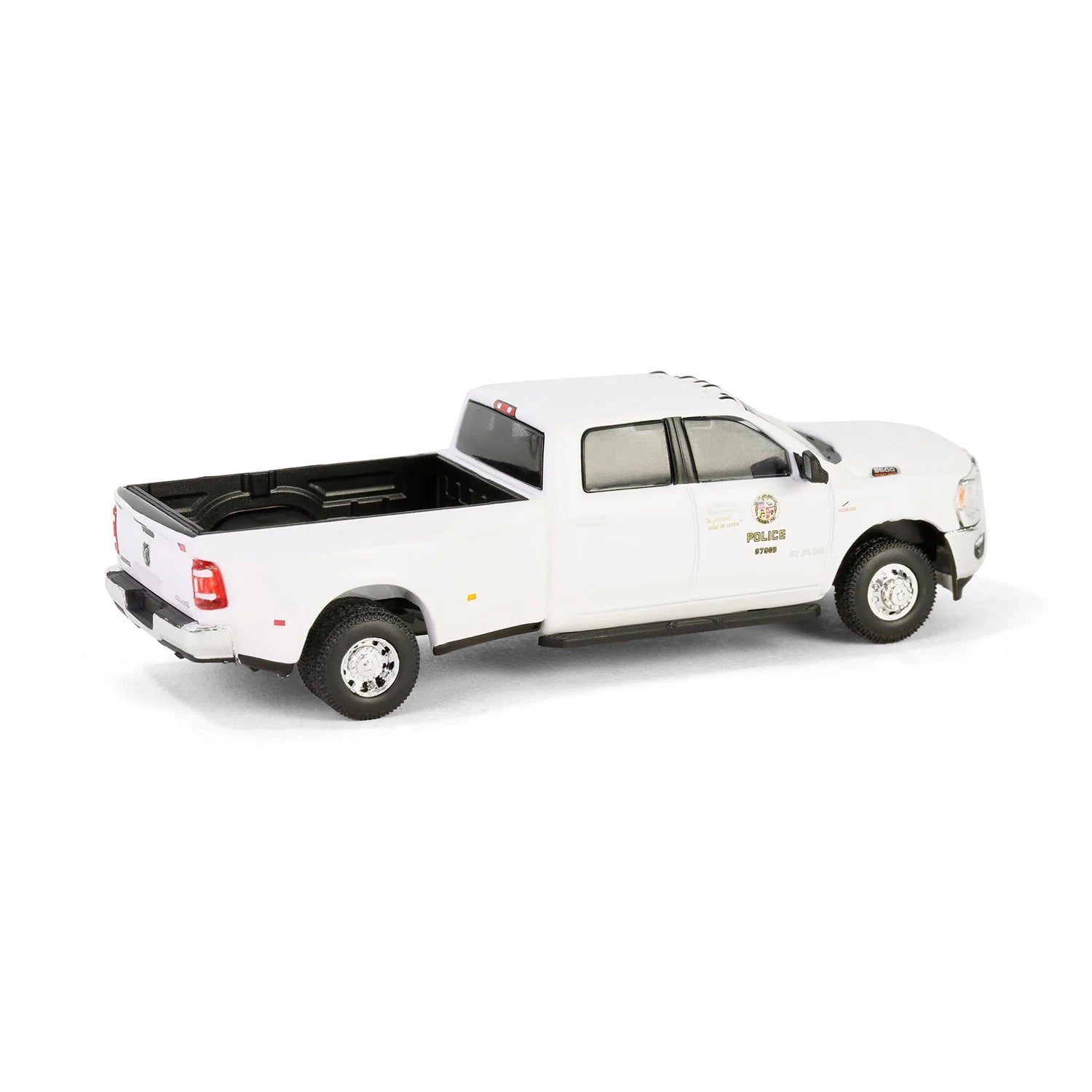 2023 Ram 3500 Laramie Dually – Los Angeles Police Department (LAPD) 1:64 Scale Diecast Model Right Rear View