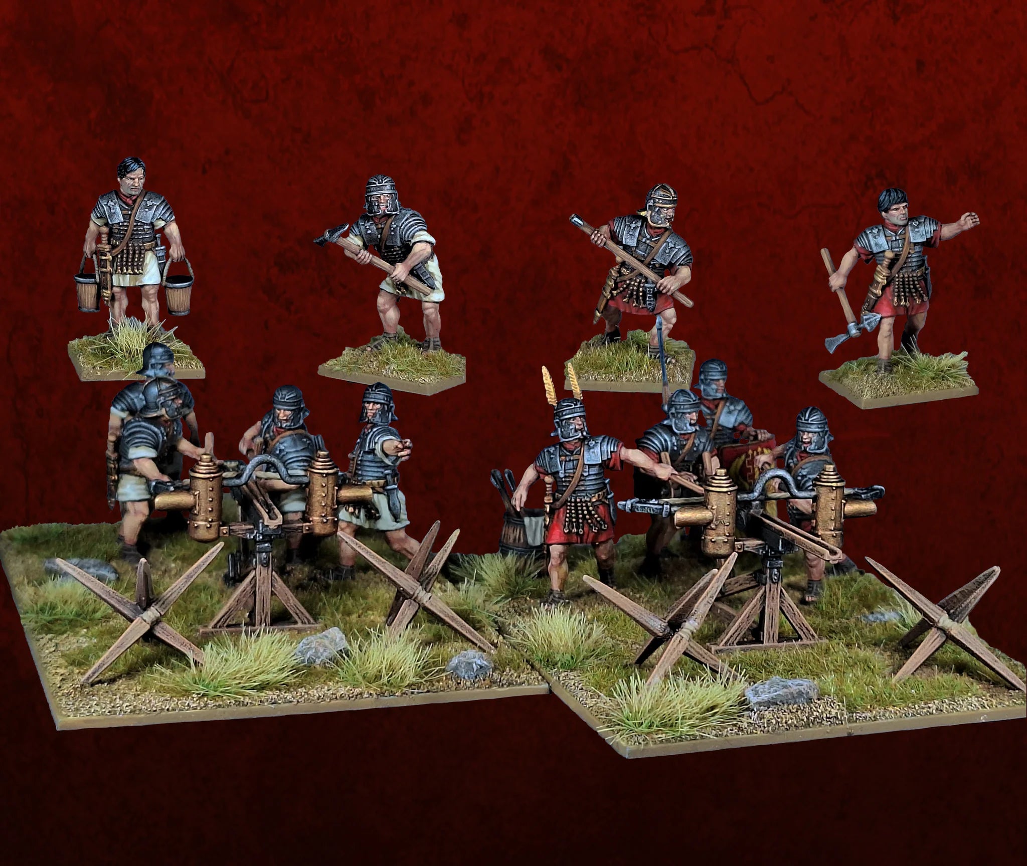 Early Imperial Roman Bolt-Shooter, 28 mm Scale Model Plastic Figures Painted Examples