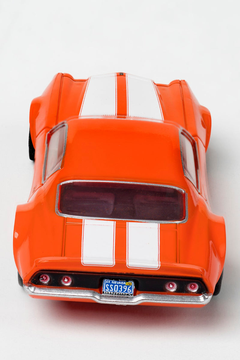 Chevrolet Camaro SS396 (Orange) 1/64 Scale Slot Car Rear View