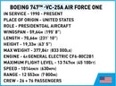 Boeing 747 Air Force One, 1087 Piece Block Kit Technical Details