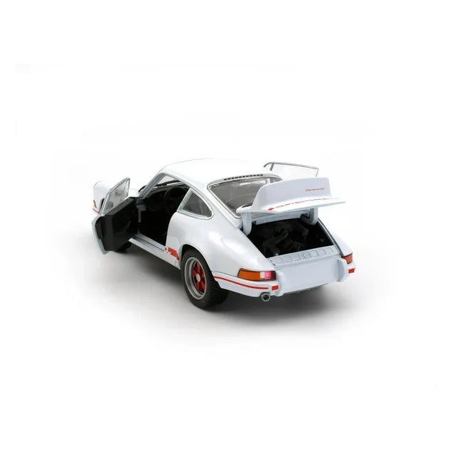 Porsche 911 Carrera RS 2.7 (White), 1/24 Scale Diecast Car Open Car and Rear