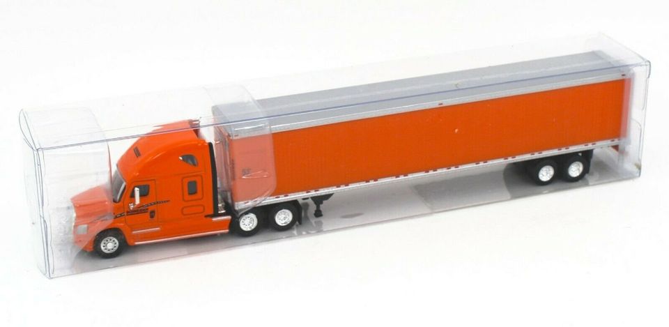 Kenworth T680 Sleeper Cab (Orange) W/ 53’ Dry Van (Orange), Schneider National Livery, 1:87 (HO) Scale Model Packaging