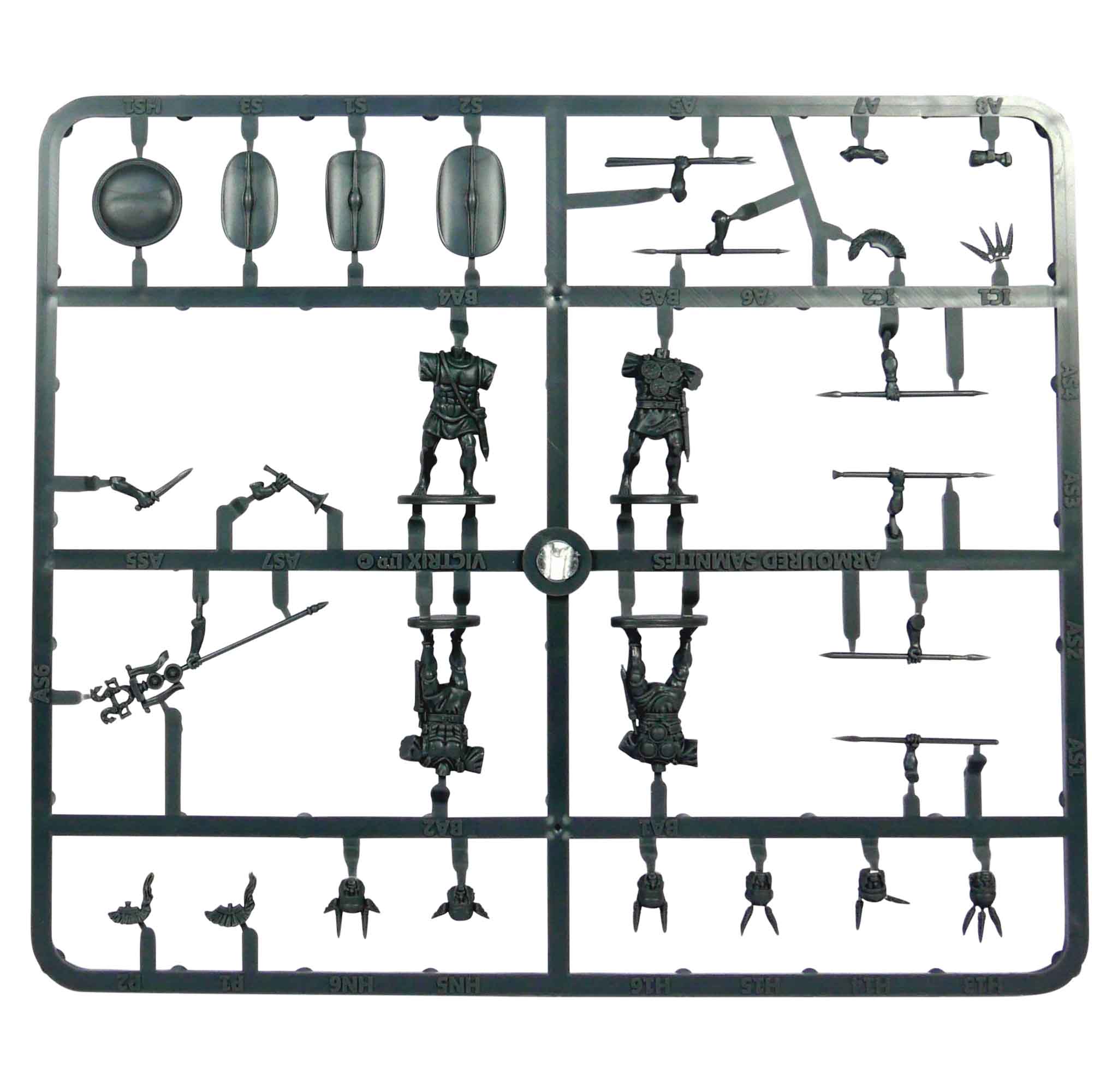 Armoured Samnites, 28 mm Scale Model Plastic Figures Example Frame