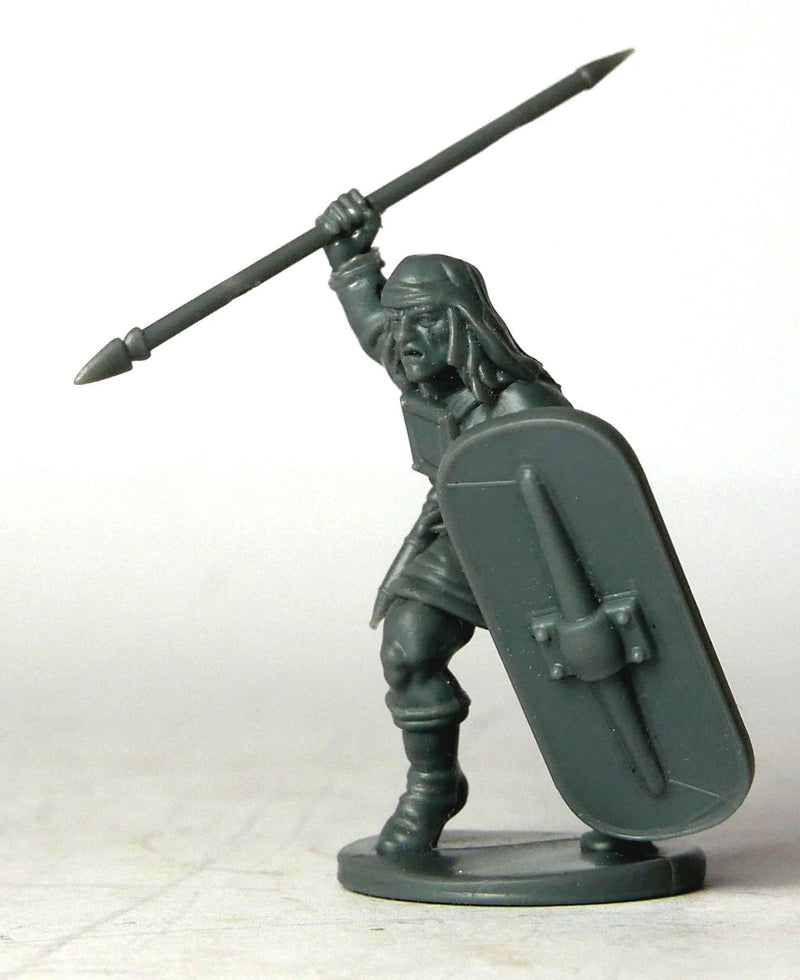 Iberian Armored Warriors, 28 mm Scale Model Plastic Figures Spearmen with Shield