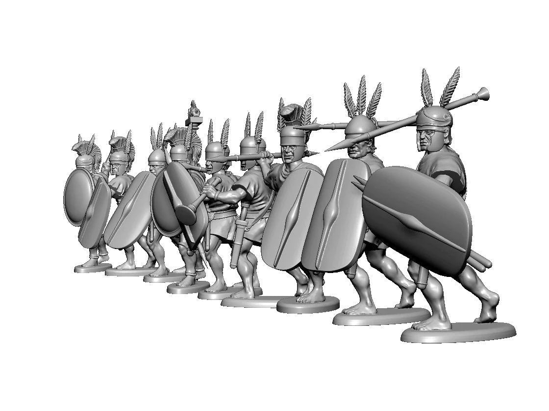 Unarmoured Samnites, 28 mm Scale Model Plastic Figures