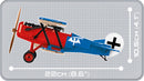 Fokker D.VII, 219 Piece Block Kit Left Side View Dimensions
