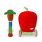 Lowly Worm Soft Toy With Applecar Rear View