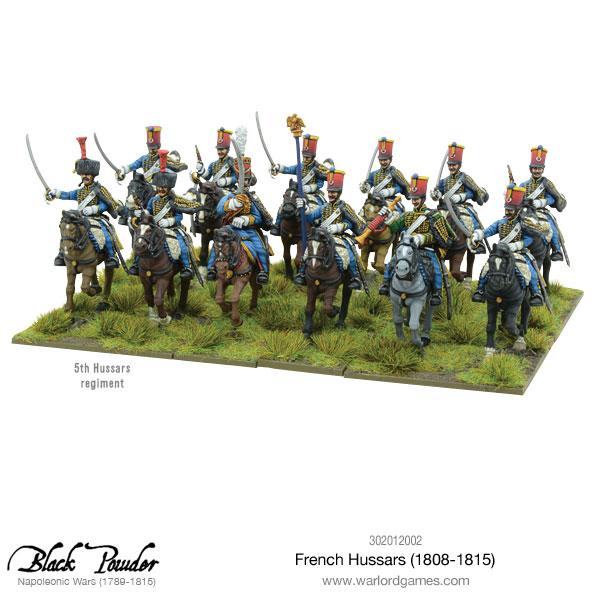 Black Powder Napoleonic Wars French Hussars 1808-1815, 28 mm Scale Model Figures Painted Example 5th Hussars