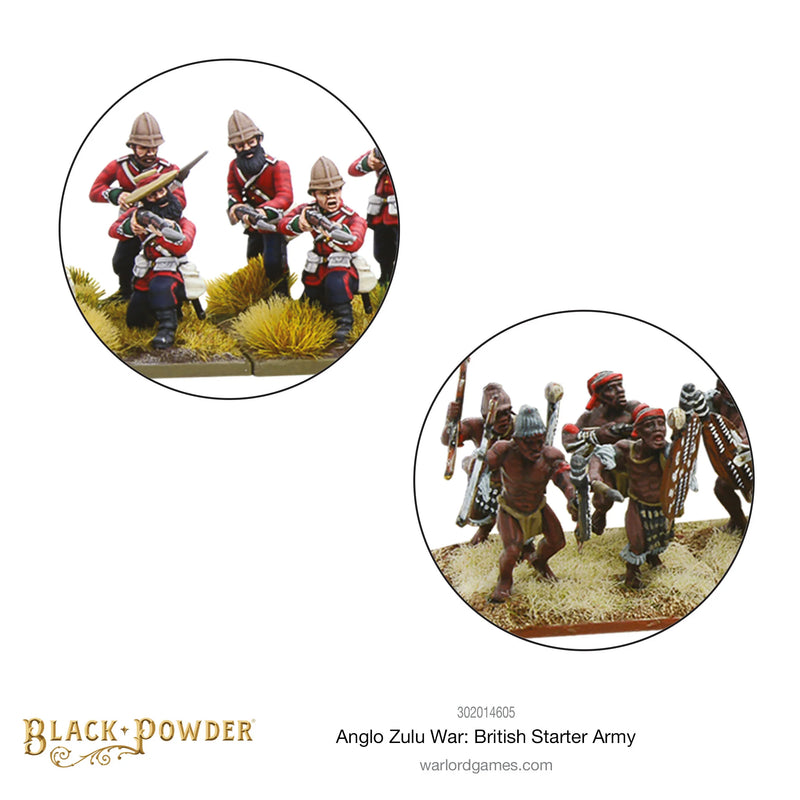 Black Powder Anglo Zulu War 1879 British Starter Army, 28 mm Scale Model Figures Close Up