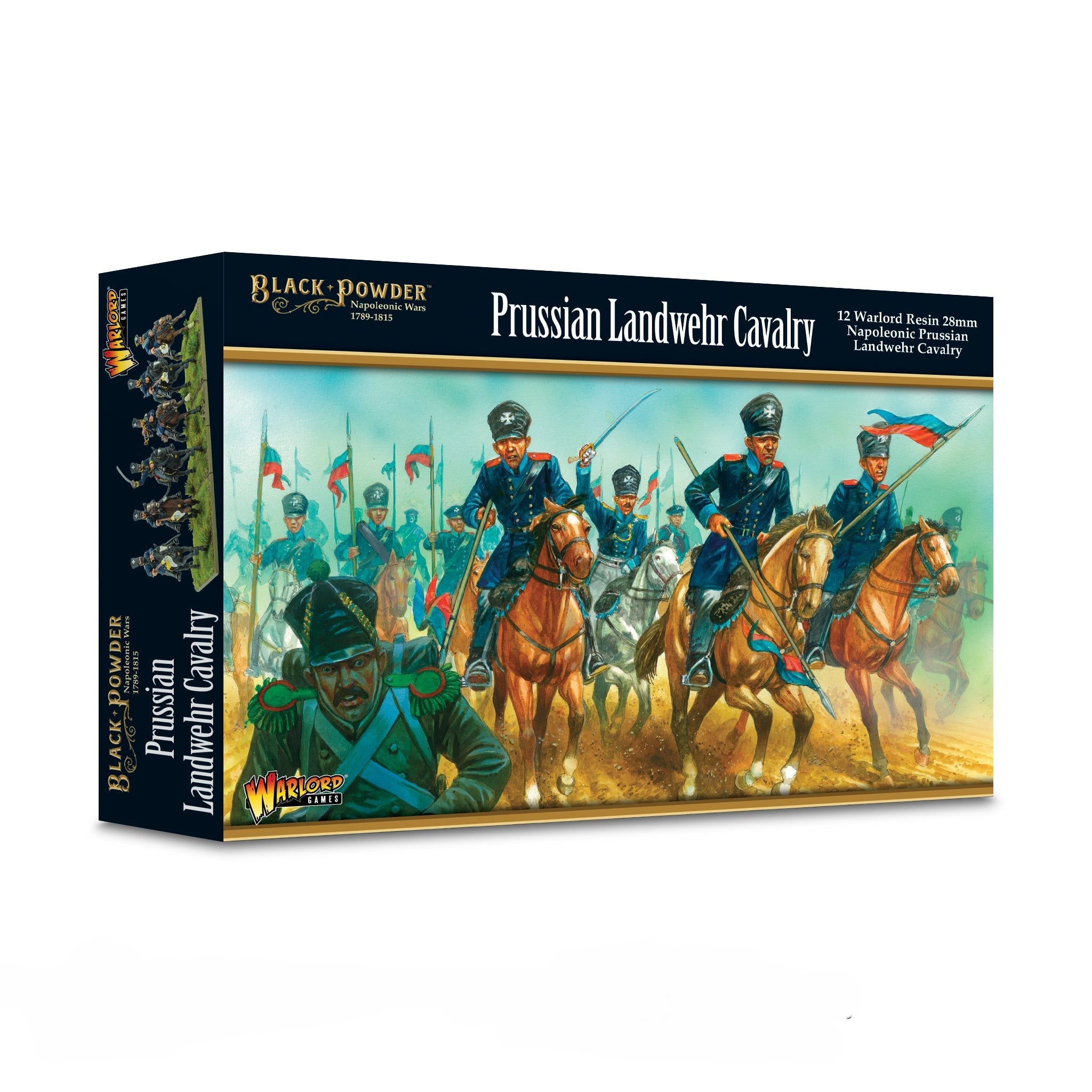 Black Powder Napoleonic Wars Prussian Landwehr Cavalry, 28 mm Scale Model Figures