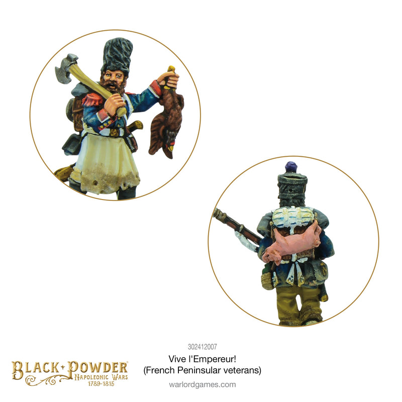 Black Powder Napoleonic Wars Vive L’Empereur! (French Peninsular Veterans), 28 mm Scale Model Figures Close Up