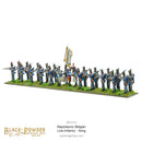 Black Powder Napoleonic Wars Belgian Line Infantry (Firing), 28 mm Scale Model Figures Painted Example