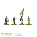 Black Powder Napoleonic Wars Belgian Line Infantry (Firing), 28 mm Scale Model Figures Command Element