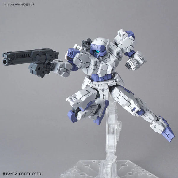 1/144 Rabiot White posing with Beam Shotgun showing high articulation and 3mm port details on stand