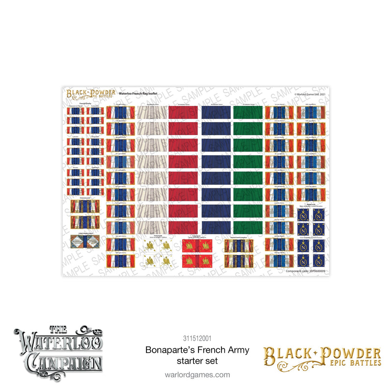 Black Powder Epic Battle The Waterloo Campaign  Bonaparte's French Army Starter Set Flags