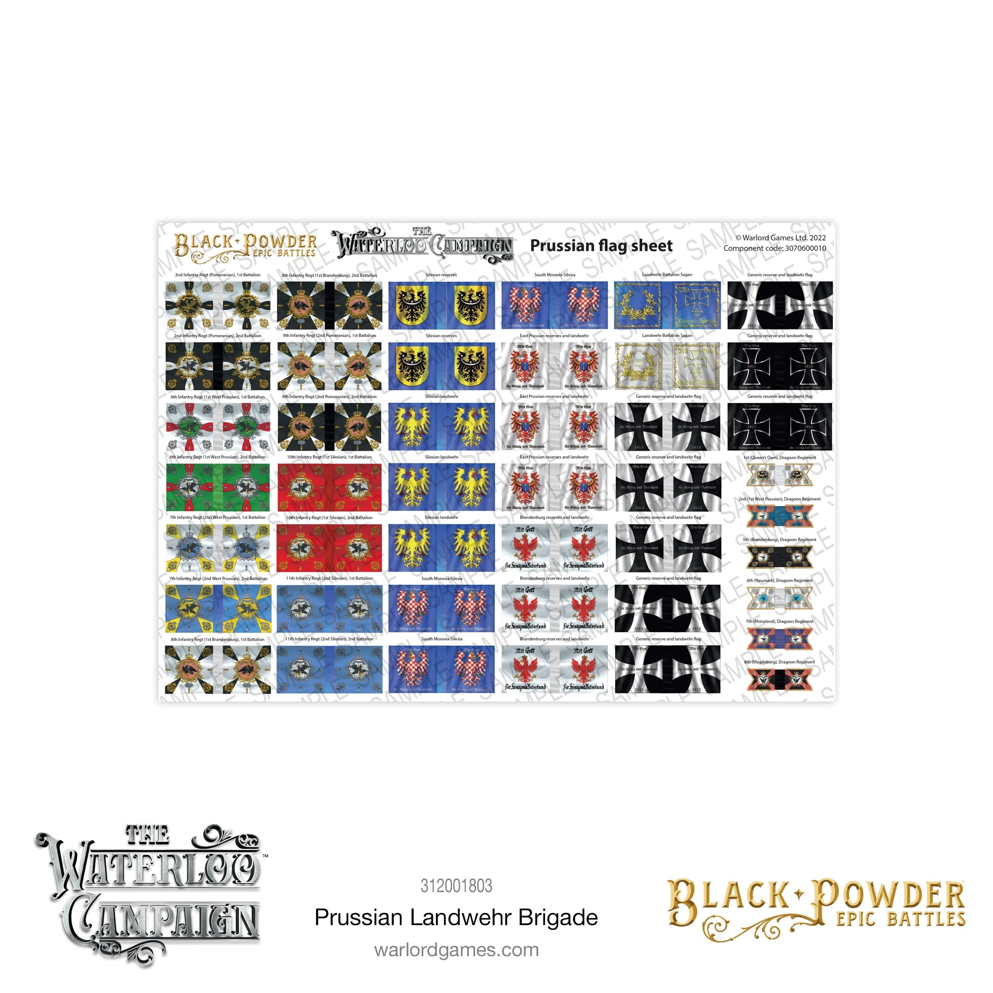 Black Powder Epic Battle The Waterloo Campaign Prussian Landwehr Brigade Flags