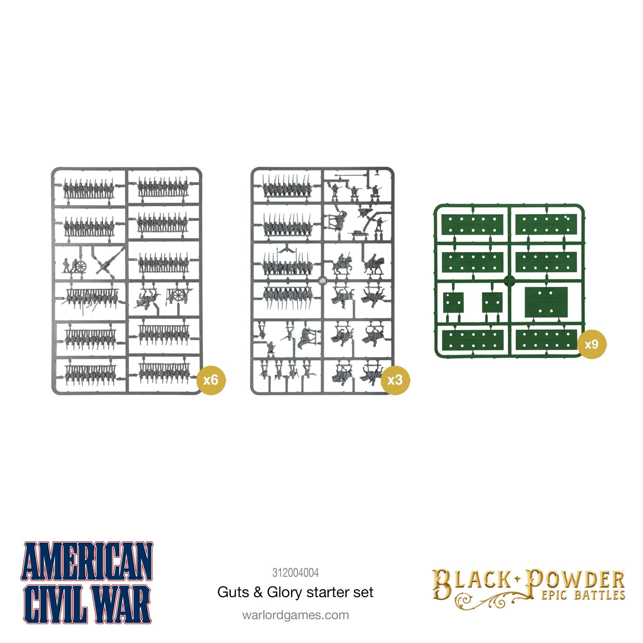 Black Powder Epic Battles American Civil War Guts & Glory Starter Set Sample Frames & Bases