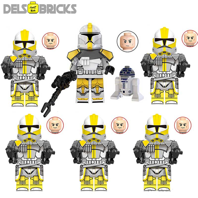 DelsBricks Commander Bly & 327th ARC Battalion Clone Troopers Set – 6 Star Wars Minifigures