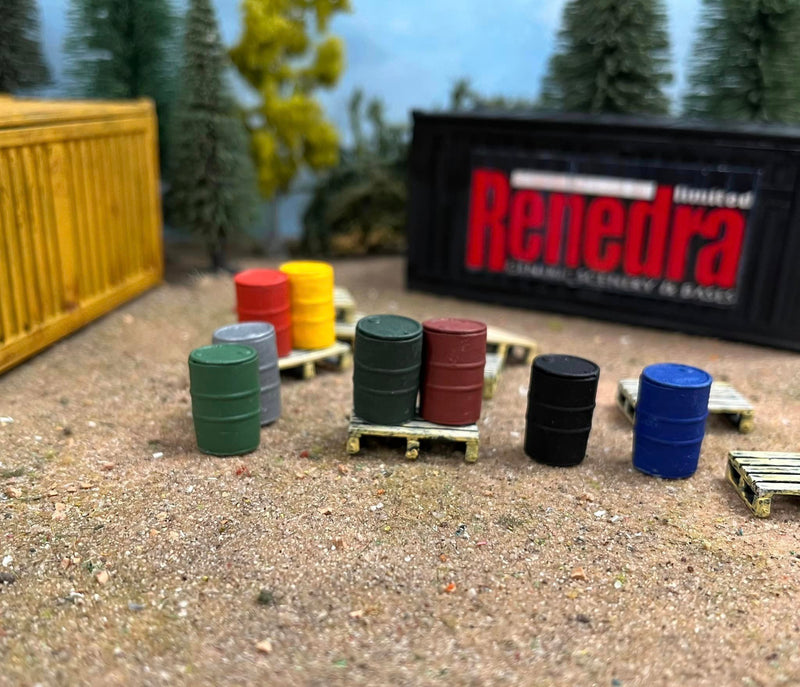 Oil Drums (8), 28mm Scale Scenery
