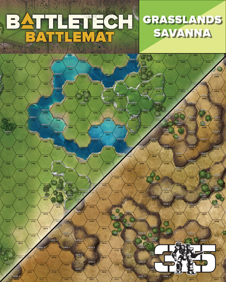 BattleTech Battle Mat: Savanna / Grasslands D