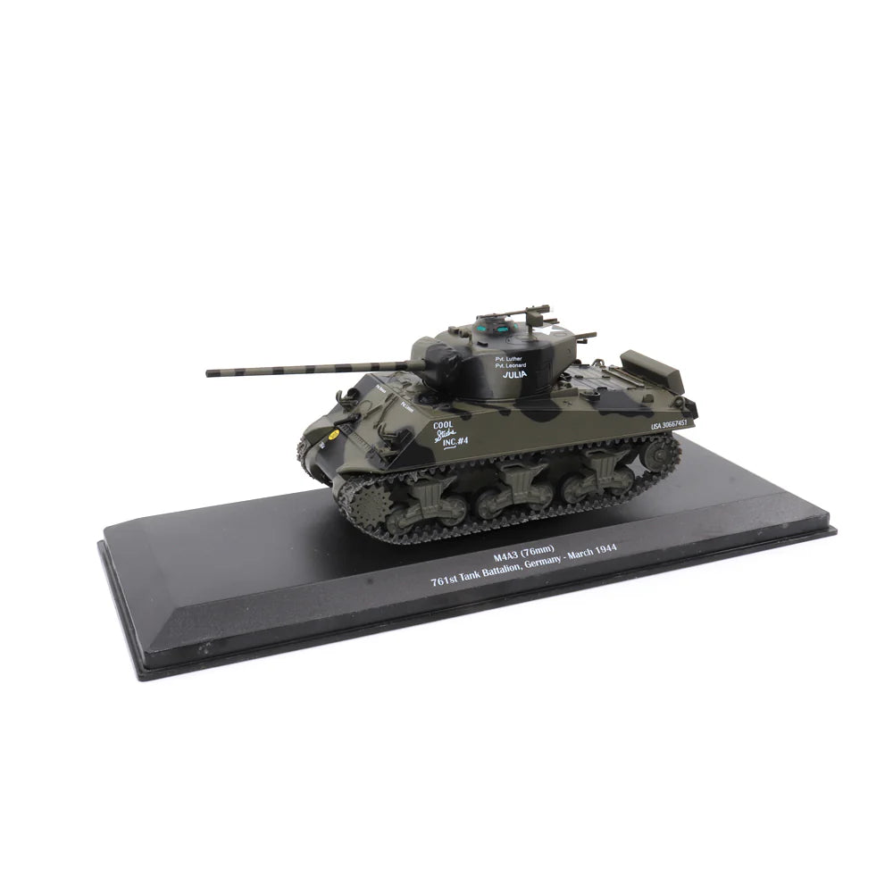 M4A3(76) Sherman 761st Tank Battalion, 1/43 Scale Model Left Front View