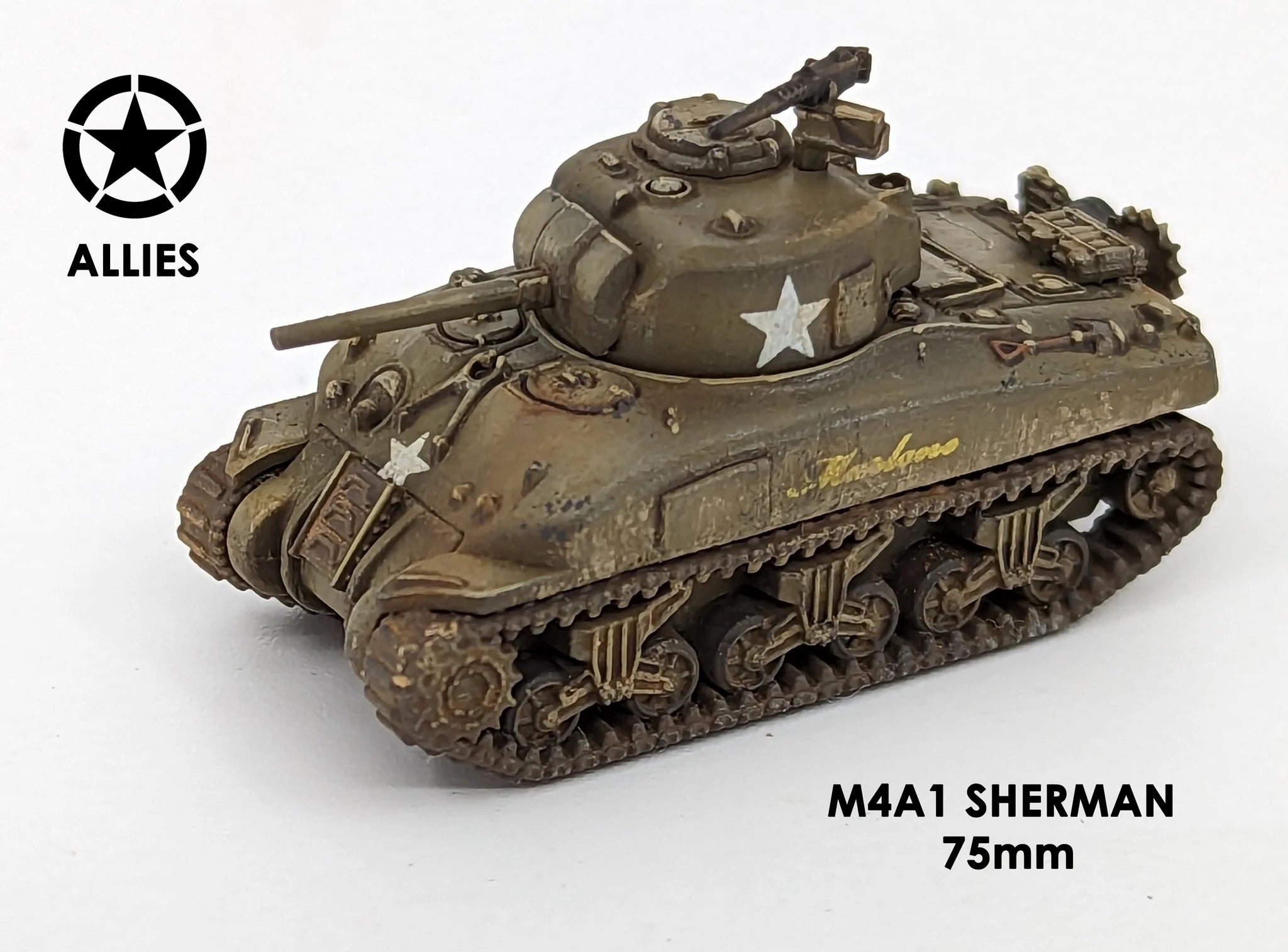 M4A1 Sherman, 1:144 (12 mm) Scale Model Plastic Kit (Set of 6) Sample 75mm Gun