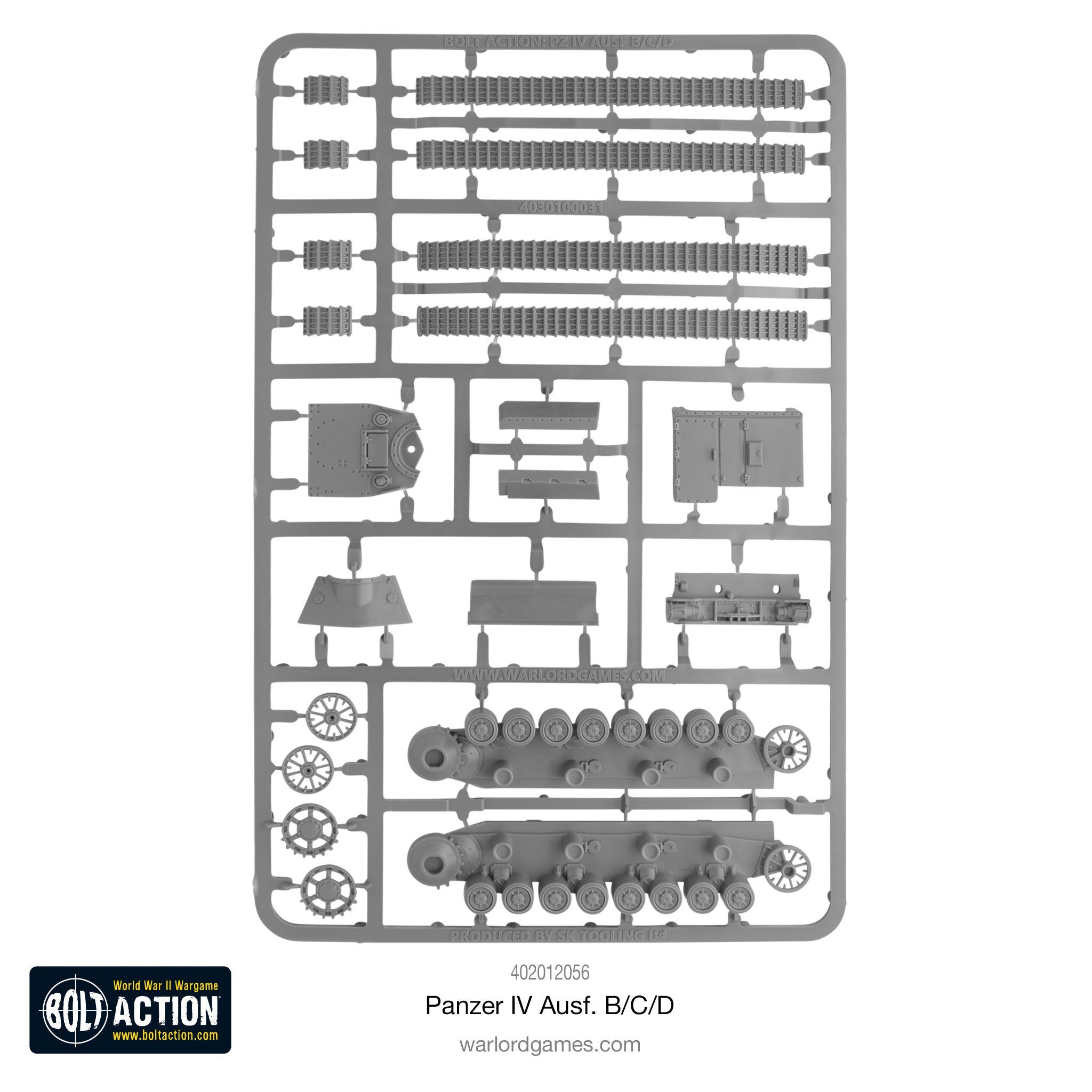 Bolt Action Panzer IV Ausf. B/C/D WWII German Tank 28 mm Scale Model Kit Frame #1