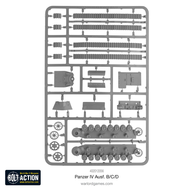Bolt Action Panzer IV Ausf. B/C/D WWII German Tank 28 mm Scale Model Kit Frame