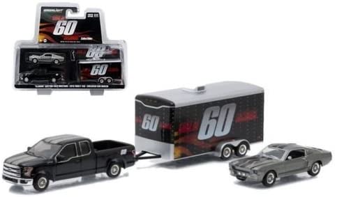 Gone in 60 Seconds “Elanor” Custom Ford Mustang & 2015 Ford F-150 with Enclosed Car Hauler, 1:64 Scale Diecast Models