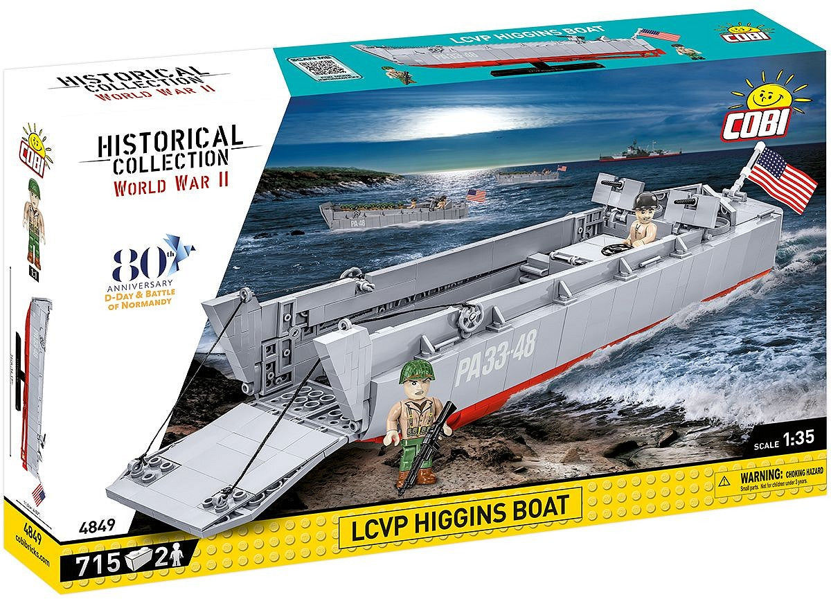 Landing Craft Vehicle Personnel (LCVP) Higgins Boat D-Day 1:35 Scale, 715 Piece Block Kit