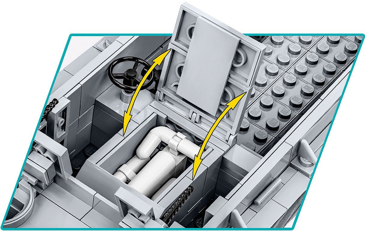 Landing Craft Vehicle Personnel (LCVP) Higgins Boat D-Day 1:35 Scale, 715 Piece Block Kit Engine compartment Close Up