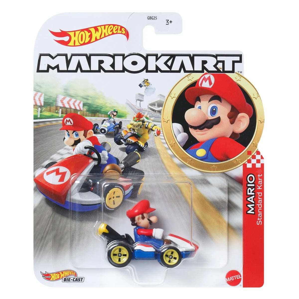 Hot Wheels Mario Kart - Mario Standard Kart 1/64 Scale Diecast Car