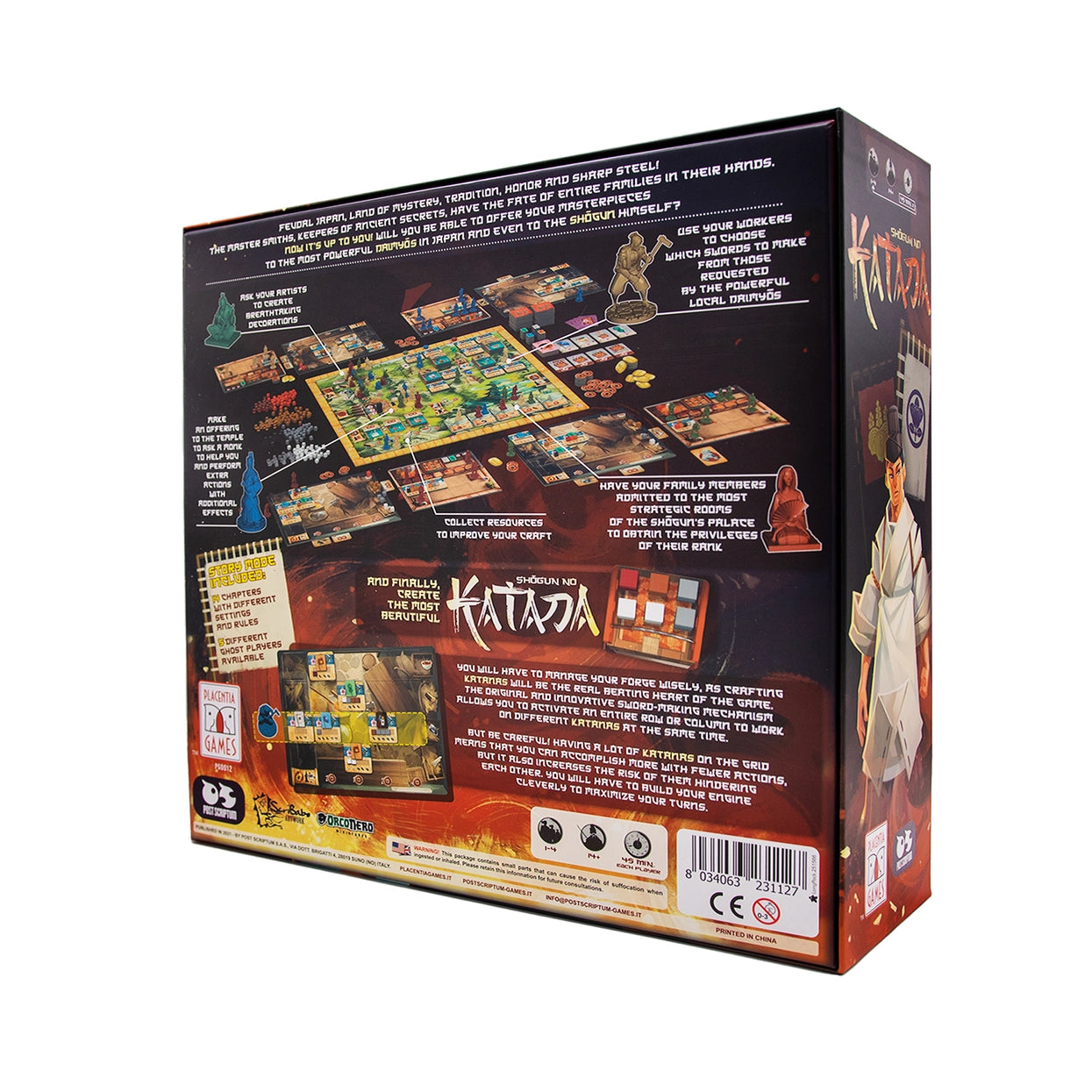 Shogun No Katana Board Game Back Of Box