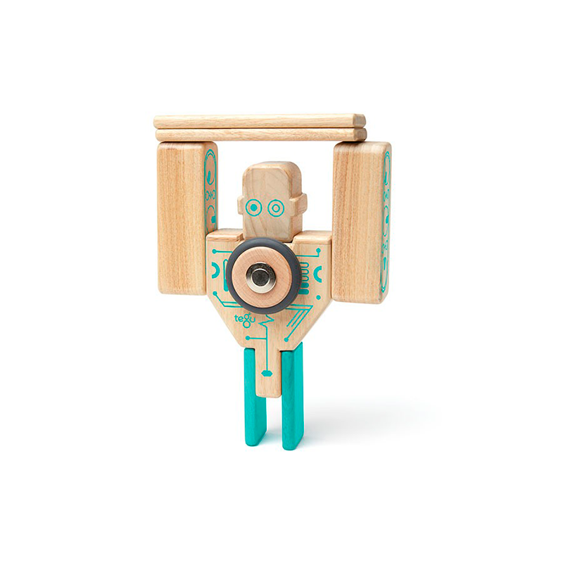 Tegu Magbot Magnetic Wooden Blocks – Future Collection, 9 Pieces