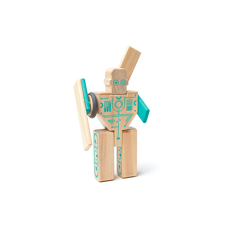 Tegu Magbot Magnetic Wooden Blocks – Future Collection, 9 Pieces