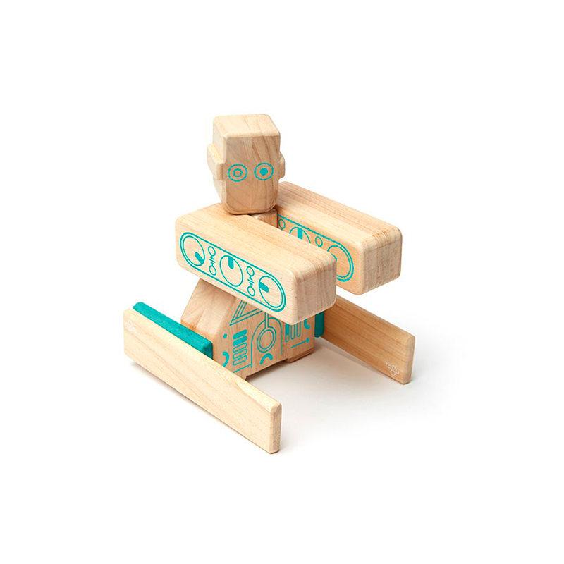Tegu Magbot Magnetic Wooden Blocks – Future Collection, 9 Pieces