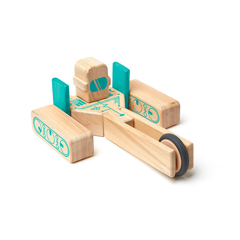 Tegu Magbot Magnetic Wooden Blocks – Future Collection, 9 Pieces