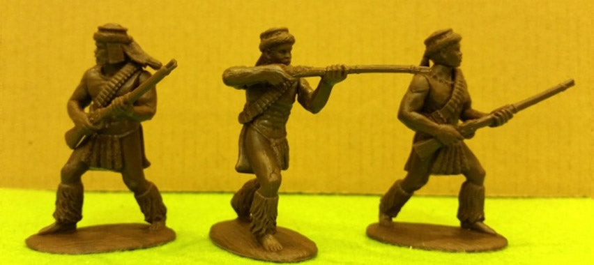 Zulu War, Zulu with Rifles Including Zulu Officers, 54 mm (1/32) Scale Plastic Figures Rifle Poses