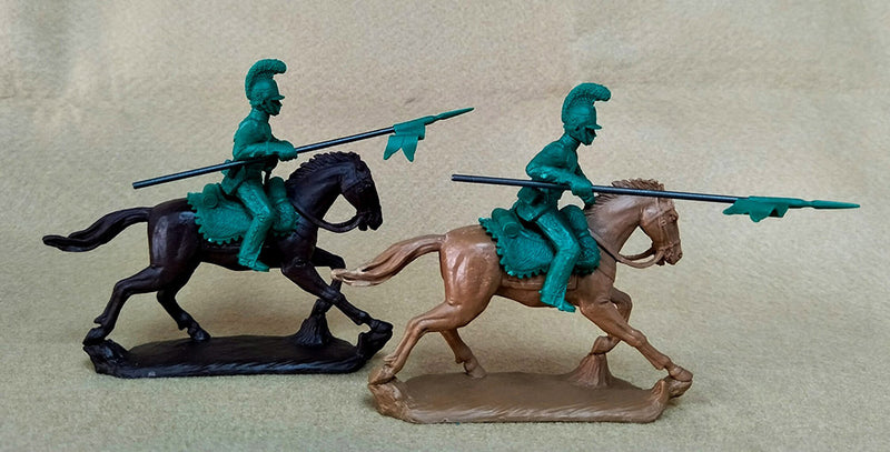 Napoleonic Wars French Lancers with Officer 1812-1815, 54 mm (1/32) Scale Plastic Figures Close Up